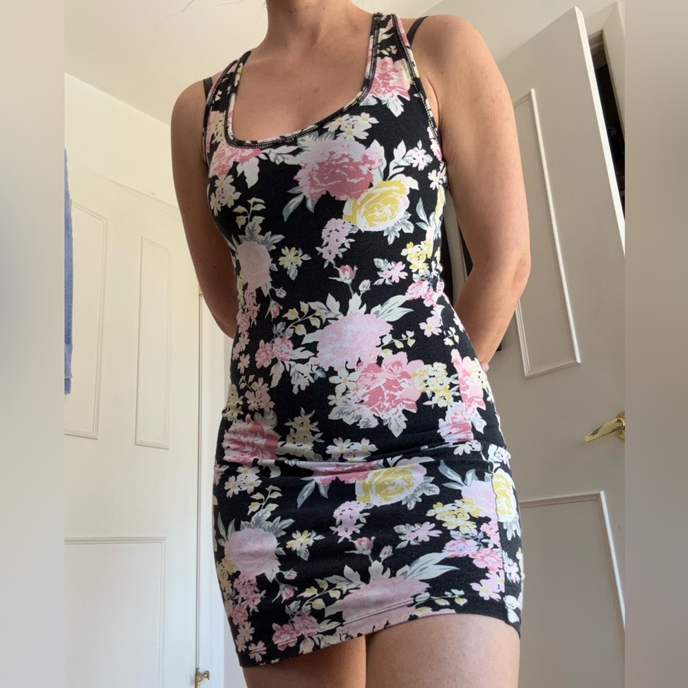 Garage floral bodycon dress